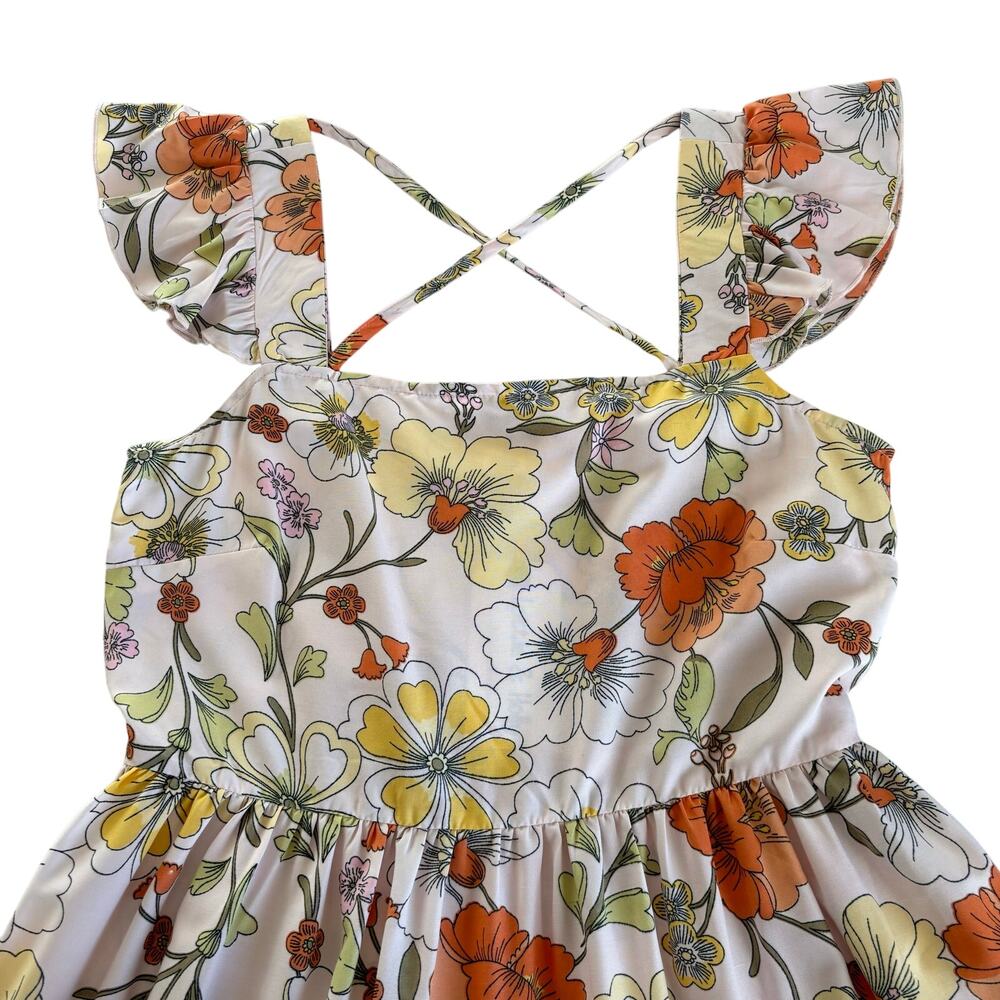 BOG Collective Lottie & Holly Blush & Rust Fit and Flare Tiered Mini Dress Small - Picture 2 of 8